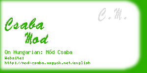 csaba mod business card