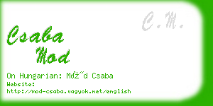 csaba mod business card